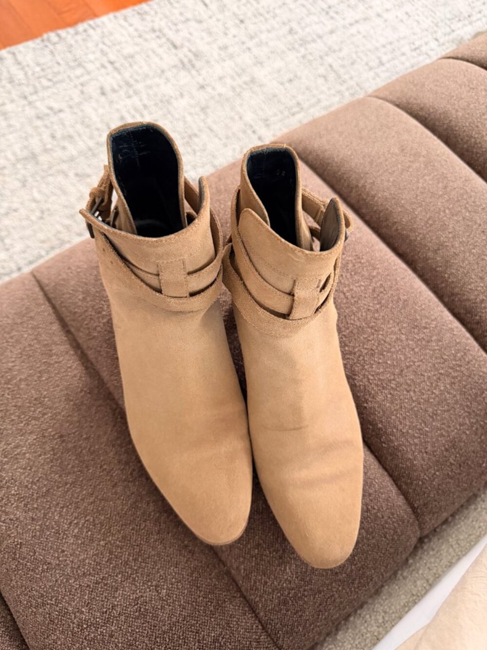 Saint Laurent Tan Suede Jodhpur Ankle Boots size 36